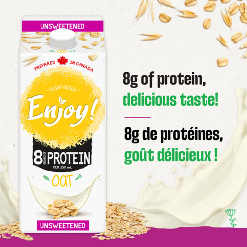 Enjoy! Plant-Based Oat Beverage Unsweetened Original 1.75 L