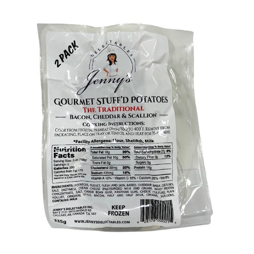 Jenny's Delectables Frozen Gourmet Stuffed Potato Traditional 2 EA