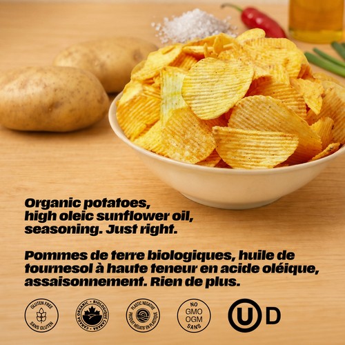 Humble Rumbles Ripple Organic Potato Chips Sour Cream & Onion 135 g
