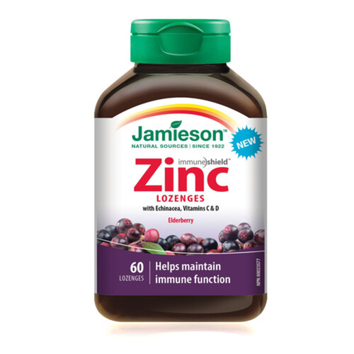 Jamieson Zinc Lozenge Elderberry 60 Count