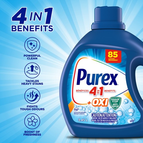 Purex Liquid Laundry Detergent Oxi & Odour 3.45 L