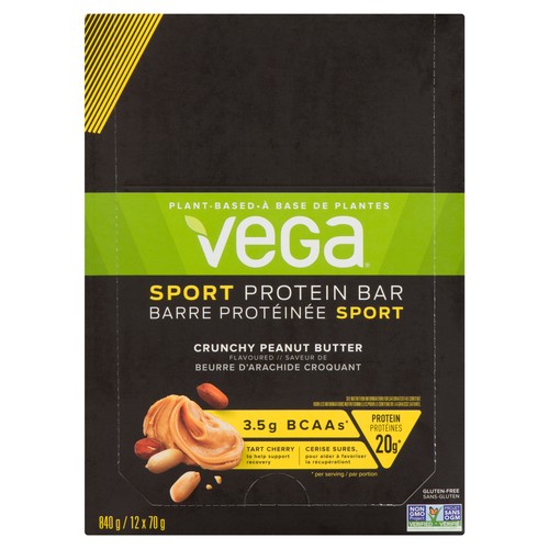 Vega Sport Protein Bars Crunchy Peanut Butter 12 Pack