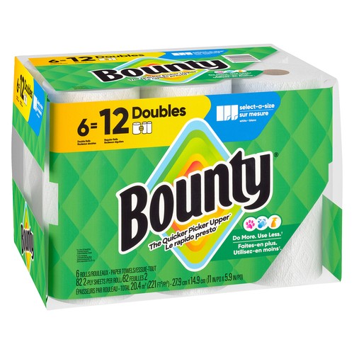 Bounty Paper Towel 2-Ply 6 Double Rolls x 82 Sheets 