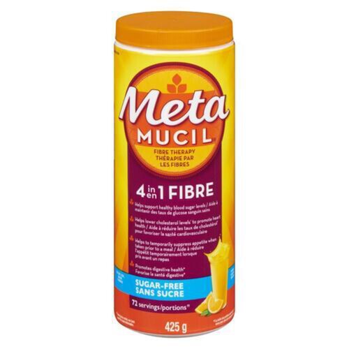 Metamucil Sugar-Free Fibre Supplement Smooth Texture Orange 425 g