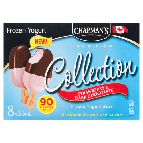 Chapman's Yogurt Bars Strawberry & Dark Chocolate 8 EA