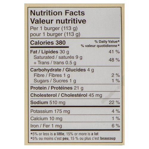 Maple Leaf 50/50 Beef Burger 228 g  (Frozen)