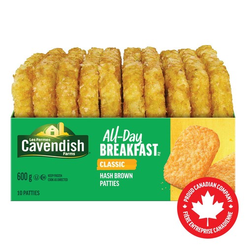 Cavendish Farms All-Day Breakfast Frozen Hash Brown Patties Classic 600 g