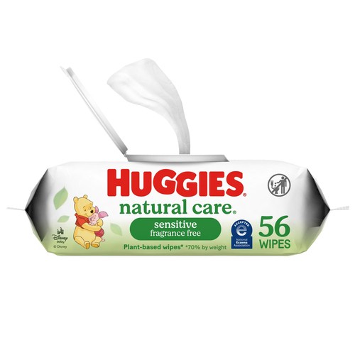 Huggies Baby Wipes Natural Care Sensitive Unscented 56 Count