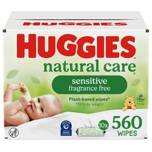 Huggies Natural Baby Wipes Care Sensitive Unscented Flip-Top 560 Count