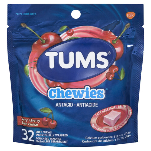 Tums Very Cherry  Chewies 32 Soft Chews