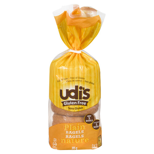 Udi's Gluten-Free Bagels Plain 5 Pack 395 g (frozen)