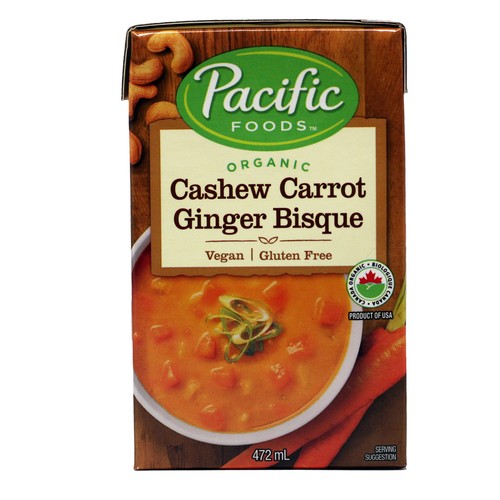 Pacific Organic Vegan Soup Cashew Carrot Ginger 472 ml