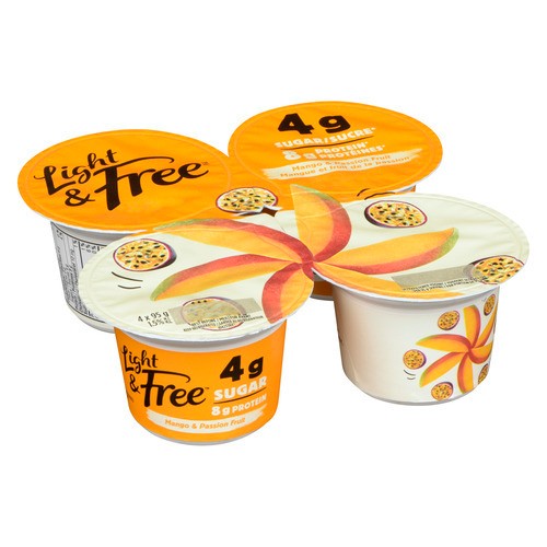 Light & Free 1.5% Yogurt Mango & Passion Fruit 4 x 95 g