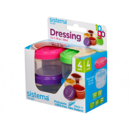 Sistema Takeaway Dressing Containers To Go 4 x 35 ml