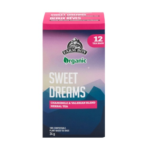 Farm Boy Sweet Dreams Organic Herbal Tea Chamomile & Valerian Blend 12 Tea Bags