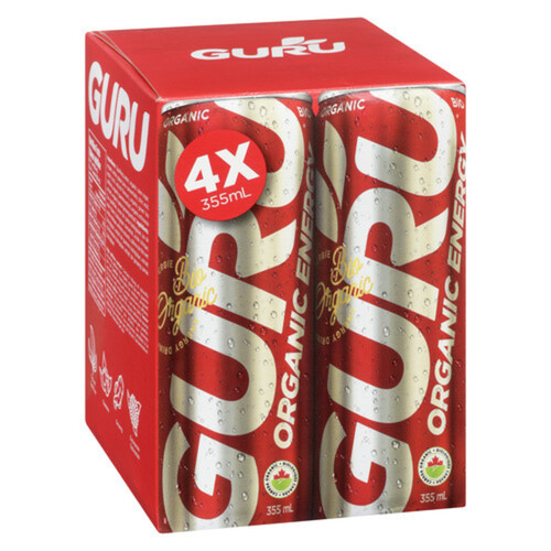 Guru Organic Energy Drink 4 x 355 ml (cans)