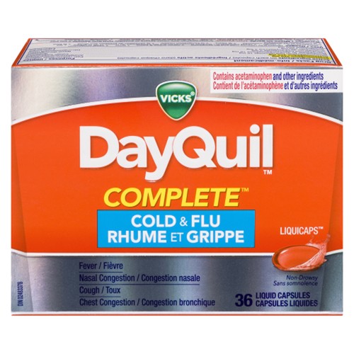 Vicks Dayquil Complete Medicine Cold & Flu 36 Count