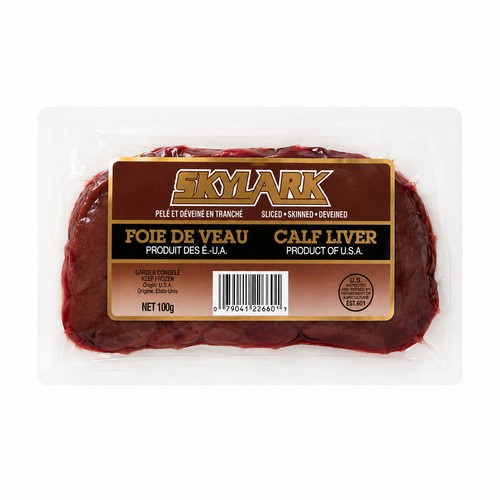 Frozen Calf Liver Sliced 100 g