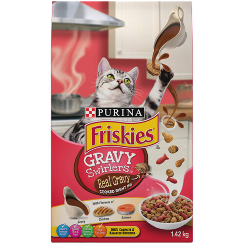 Friskies Dry Cat Food  Gravy Swirlers Adult 1.42 kg