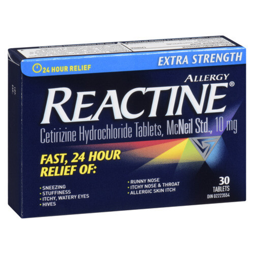 Reactine Extra Strength 24 Hour Relief 30 Tablets EA