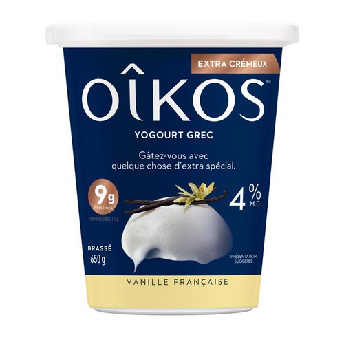 Oikos 4% Greek Yogurt French Vanilla Extra Creamy 650 g