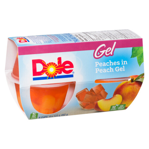 Dole Fruit Cups Peaches in Peach Gel 4 x 123 g