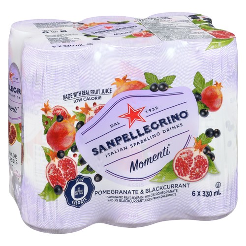San Pellegrino Sparkling Water Pomegranate & Blackcurrant 6 x 330 ml (cans)
