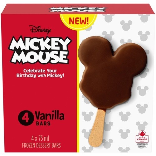 Disney Mickey Mouse Ice Cream Bar Vanilla 4 x 75 ml