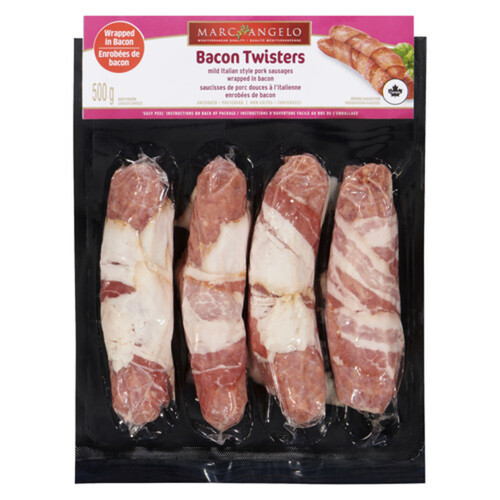 Marcangelo Frozen Pork Sausages Bacon Twisters Mild Italian 500 g