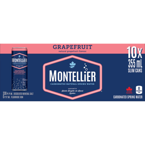 Montellier Carbonated Water Grapefruit 10 x 355 ml (cans)