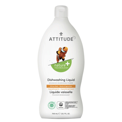 Attitude Nature Citrus Zest Dishwashing Detergent Liquid 700 ml