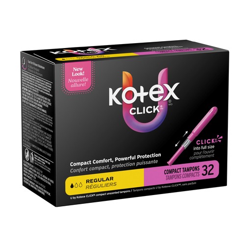 U by Kotex Click Comfort Tampons Regular Absorbency Unscented 32 Count