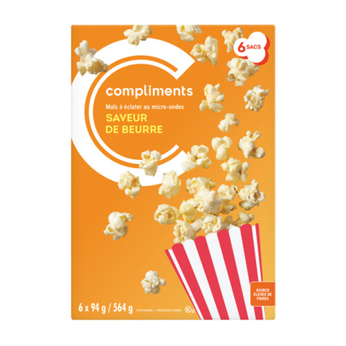 Compliments Microwave Popping Corn Butter 564 g