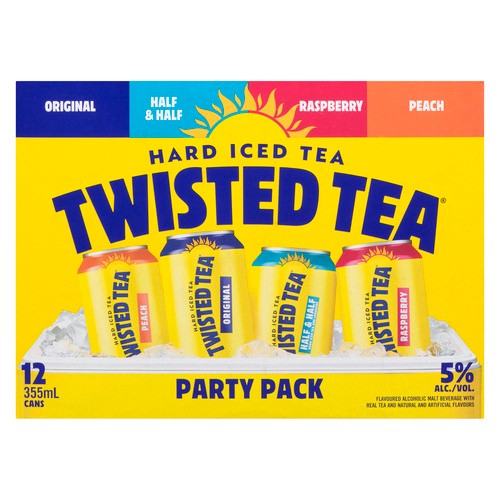Twisted Tea Hard Iced Tea 5% Alcohol Party Pack 12 x 355 ml (cans)