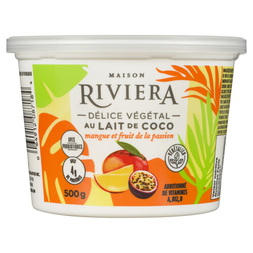 Riviera Vegan Delight Coconut Milk Yogurt Mango & Passion Fruit 500 g