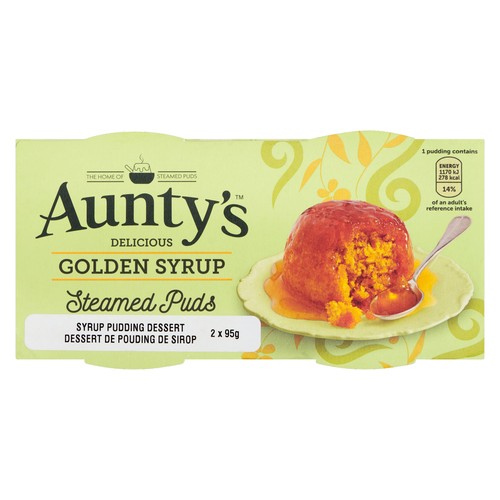 Auntys Syrup Steamed Puds Golden 2 x  95 g