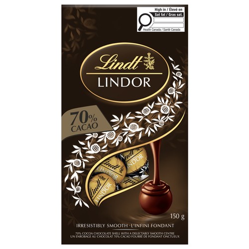 Lindt Lindor Chocolate Truffles 70% Cacao Extra Dark Bag 150 g