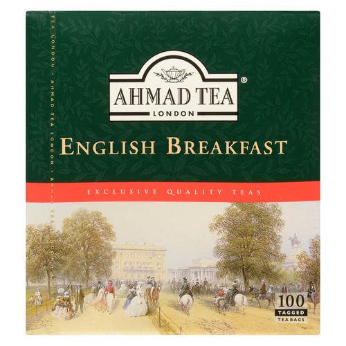 Ahmad Tea London Black Tea English Breakfast 100 Tagged Tea Bags 