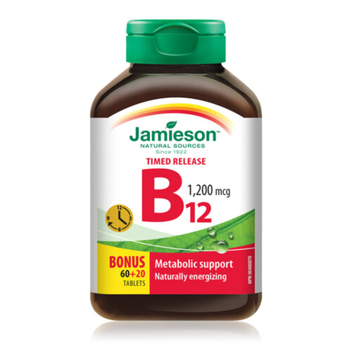 Jamieson Vitamin B12 Supplements Time Release Tablets 80 Count