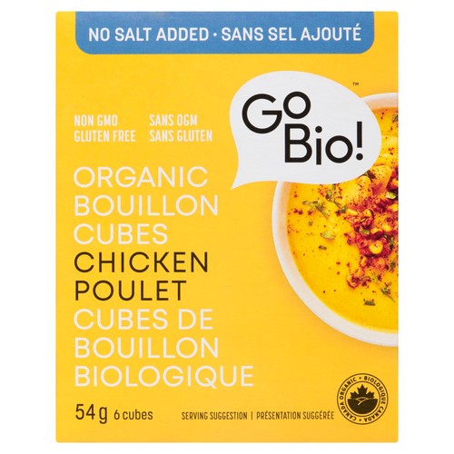 GoBio! Organic Bouillon Cubes No Salt Added Chicken 54 g