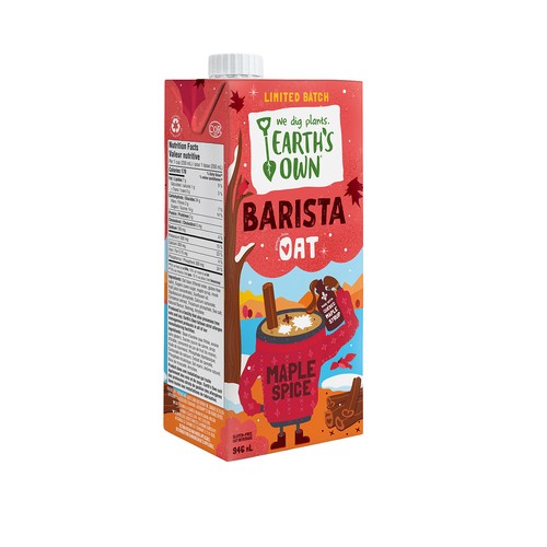 Earth's Own Gluten-Free Oat Milk Alternative Maple Spice Limited Batch 946 ml