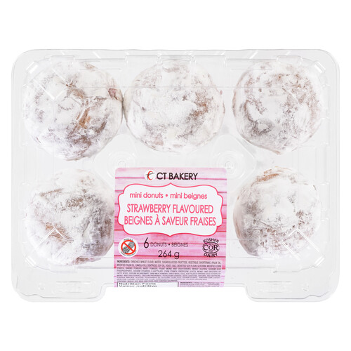 CT Bakery Mini Strawberry 6 Pack Donuts 264 g (frozen)