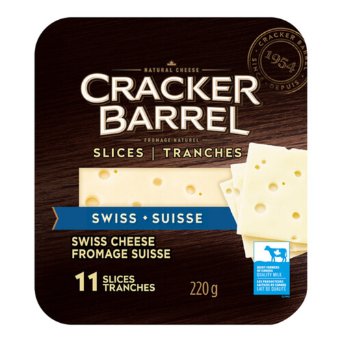 Cracker Barrel Sliced Cheese Swiss 11 Slices 220 g