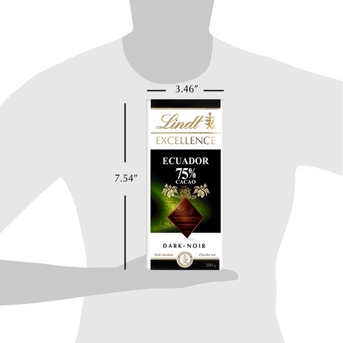 Lindt Excellence Dark Chocolate Bar Ecuador 75% Cacao 100g