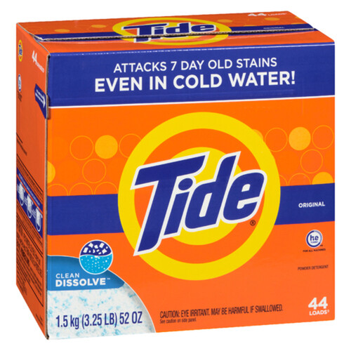 Tide Powder Laundry Detergent Original Scent Clean Dissolve 40 Loads 1.5 kg
