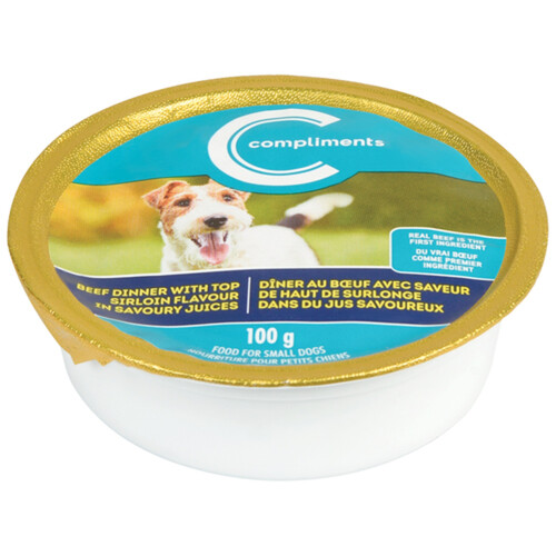 Compliments Wet Dog Food Small Dog Beef Top Sirloin 100 g