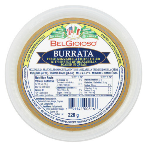 BelGioioso Burrata Fresh Mozzarella Cheese 226 g