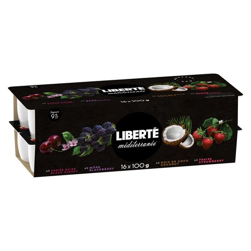 Liberte 9% Yogurt Méditerranée Assorted Value Size 16 x 100 g