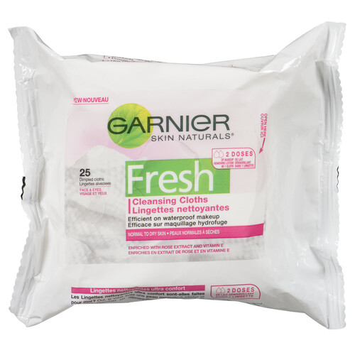 Garnier Skin Naturals Fresh Waterproof Cleansing Cloths 25 EA