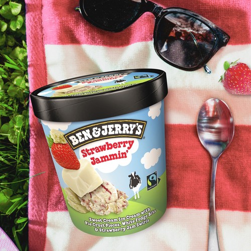 Ben & Jerry's Ice Cream Strawberry Jammin With Fairtrade Ingredients 473 ml